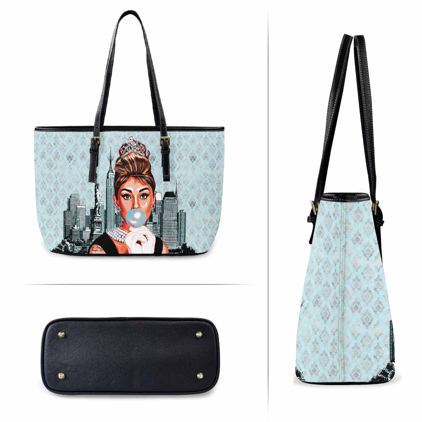 Audrey Hepburn Blue Resilient Tote Bag - Coco D'Amore