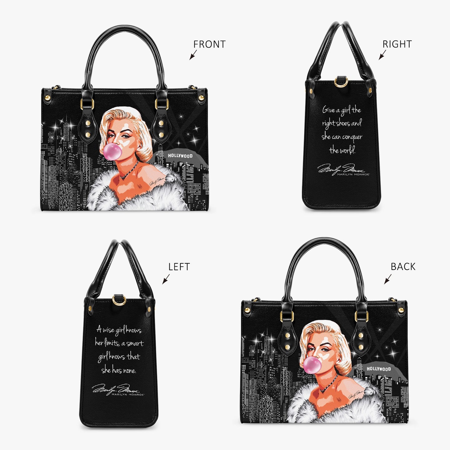 Marilyn Monroe Bubblegum Concise Tote Bag - Coco D'Amore